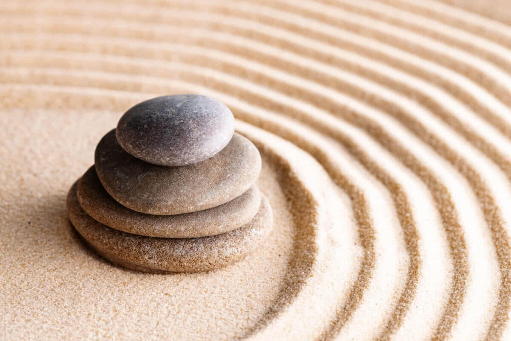 Client practicing mindfulness at Bellwether Counseling.